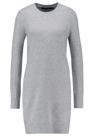 Vero Moda VMDOFFY O NECK DRESS - Stickad klänning - light grey melange