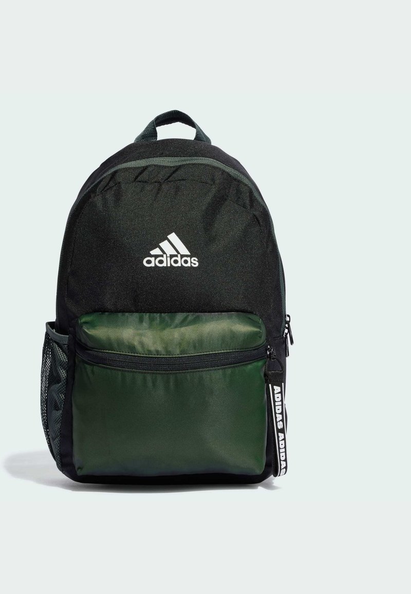 adidas black and green backpack