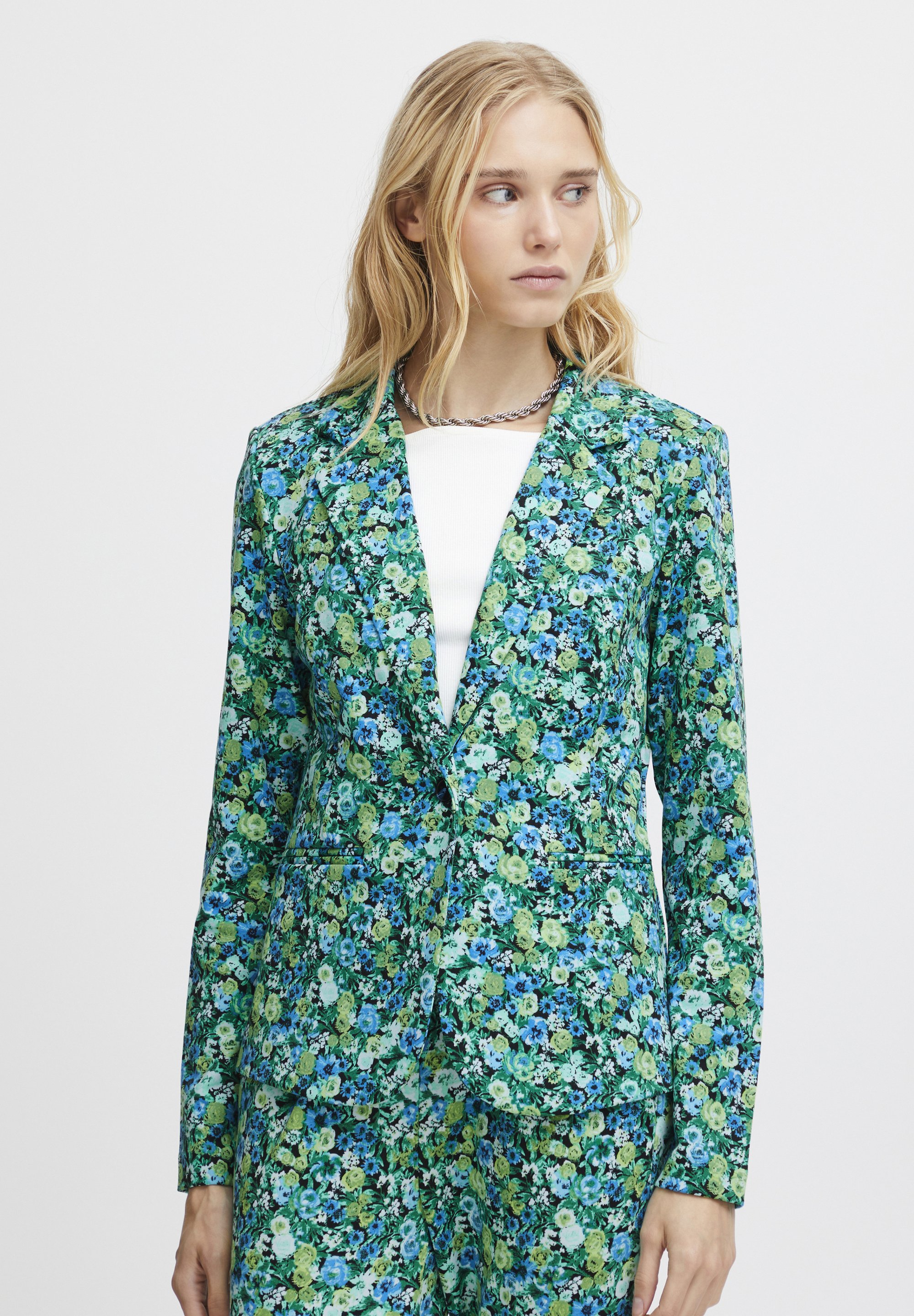 ICHI IHKATE BL - Blazer - blue green multi flower aop/grün  