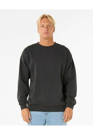 Zwarte sweatshirt met een ronde hals, aansluitende mouwen en een relaxte fit. Gemaakt van een gestructureerde stof, beschikt het over minimalistische ontwerpelementen.