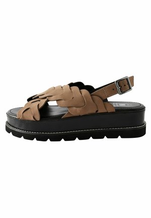 REGULAR FIT - Sandali s platformo - mink brown