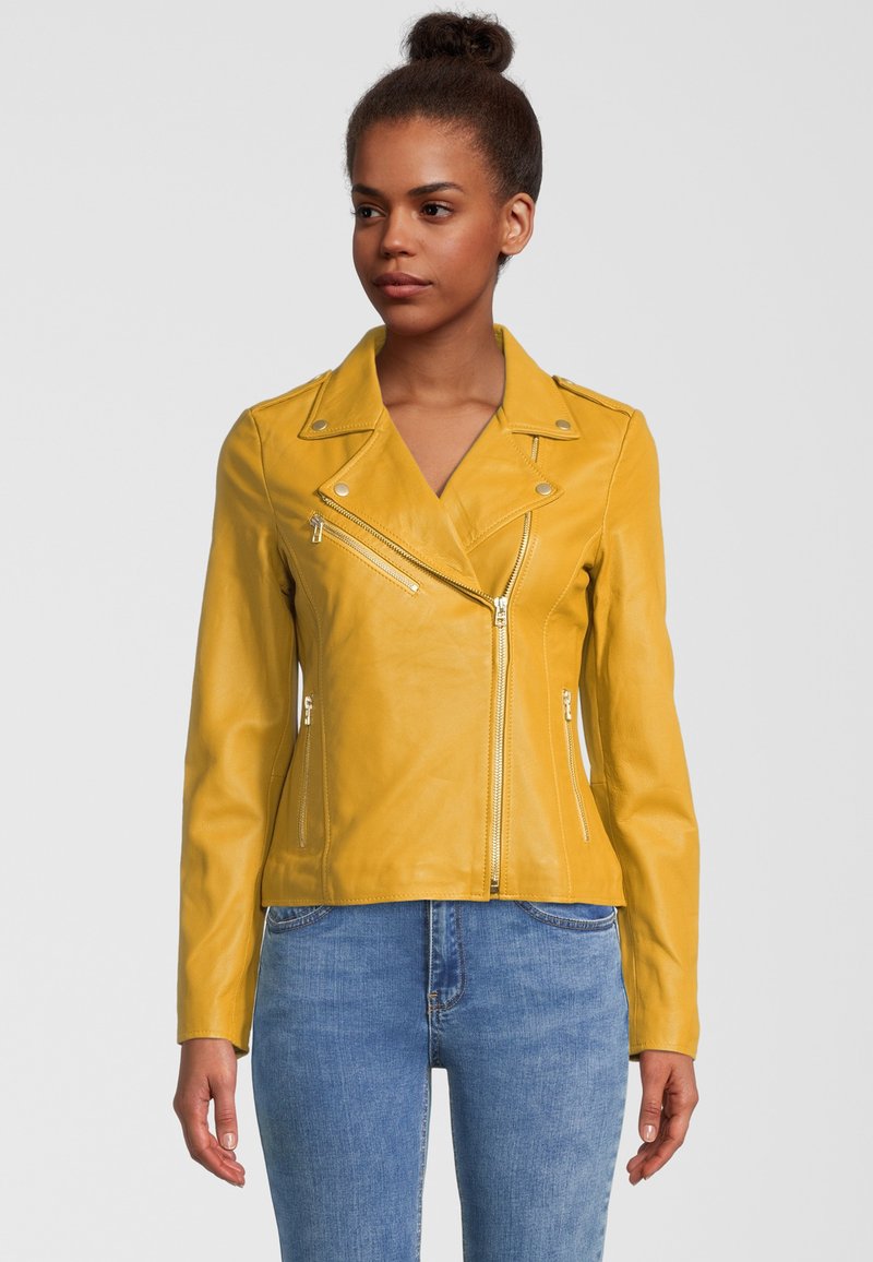Goosecraft JULIA Leather jacket honey/yellow Zalando.de