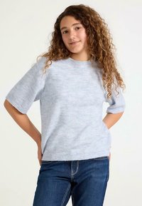 Lindex T-Shirt basic - light blue melange