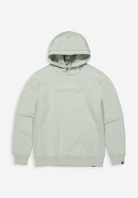Lichtgroene hoodie met een kangoeroezak, ribgebreide manchetten en zoom. Voorzien van de geborduurde tekst "BUTCHER OF BLUE" op de voorkant. Zachte stofstructuur.