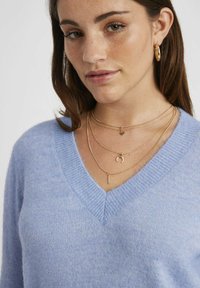 BZB COL V UNI - Pullover - bleu moyen