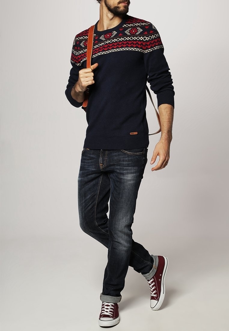 Pier One Stickad tröja - dark blue