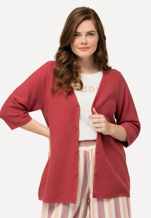 Ulla Popken 3/4 SLEEVE V-NECK - Kardigan - coral