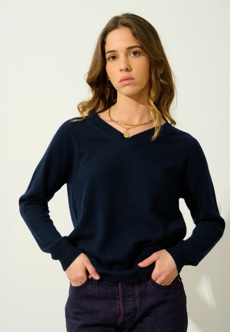 Authentic Cashmere COL V - Trui - navy