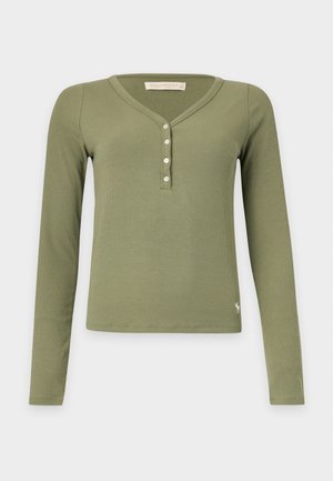 Abercrombie & Fitch, SLEEVE ICON HENLEY - Top s dlhým rukávom - olive