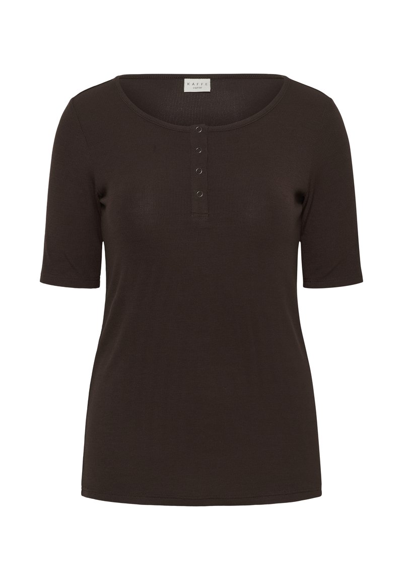 Kaffe Curve KCJENA V-NECK - T-shirt basic - chalk/crème