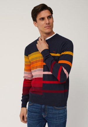 Harmont & Blaine GIROCOLLO CON RIGHE ORIZZONTAL - Maglione - blu scuro