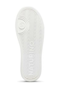 Semelle de chaussure en caoutchouc blanc avec texture en vagues, logo circulaire et l'inscription "NATURINO" en relief. Taille "24" marquée près du talon.