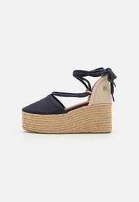 Tommy Hilfiger - CLOSED TOE FLATFORM - Obuća na petu s vezicama - space blue Minijatura 1