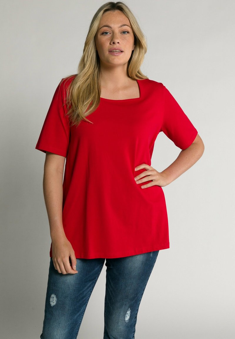 Ulla Popken CARREE-AUSSCHNITT - T-shirt basic - red
