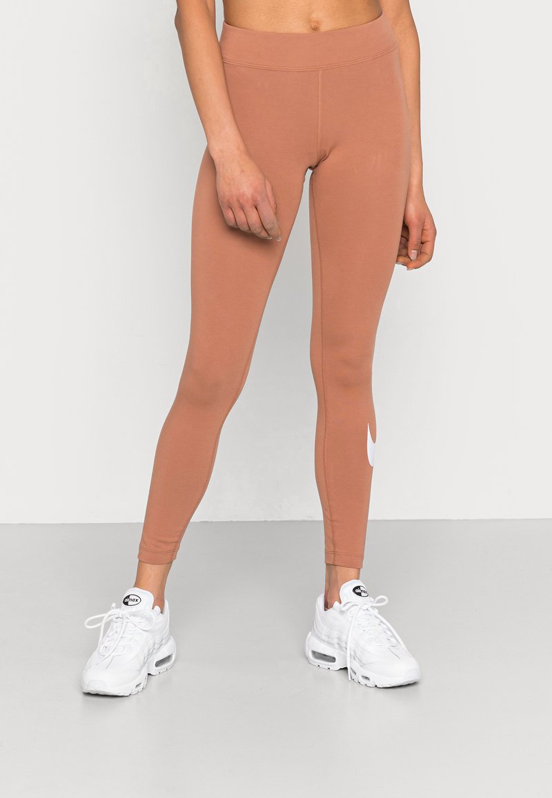 Nike Sportswear W NSW ESSNTL LGGNG SWOOSH MR - Leggings - Calças - brown