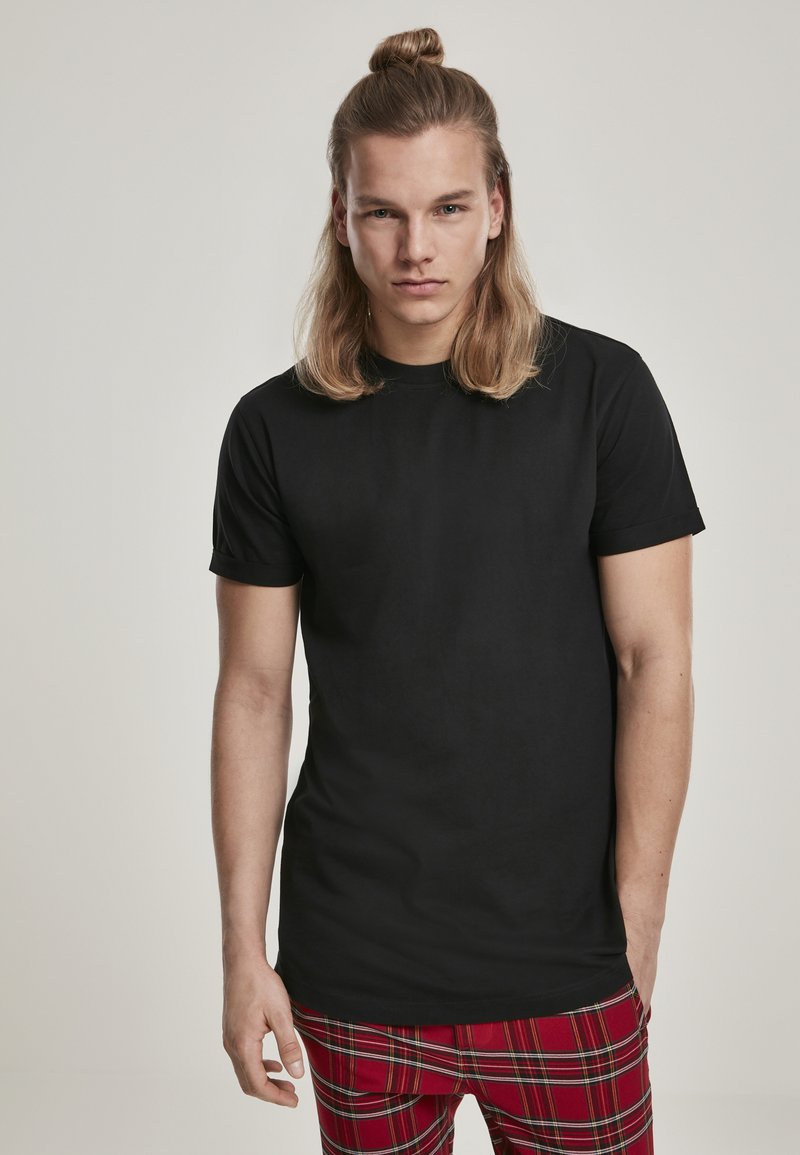 Urban Classics SHORT SHAPED TURN UP TEE - Základné tričko - black