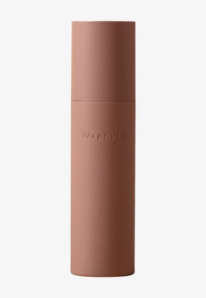 Grand récipient cylindrique mat brun avec un couvercle, embossé du nom de la marque Waphyto à l’avant.