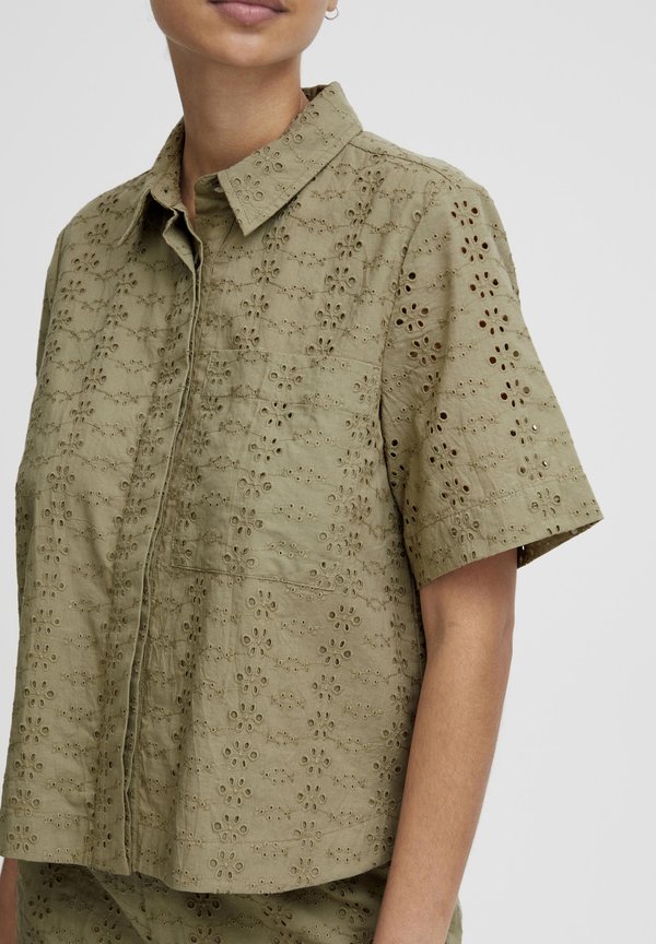 BYFENNI CROPPED BLOUSE - Button-down blouse - aloe2