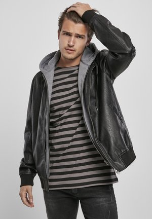 MÄNNER - Imitert skinnjakke - black/grey