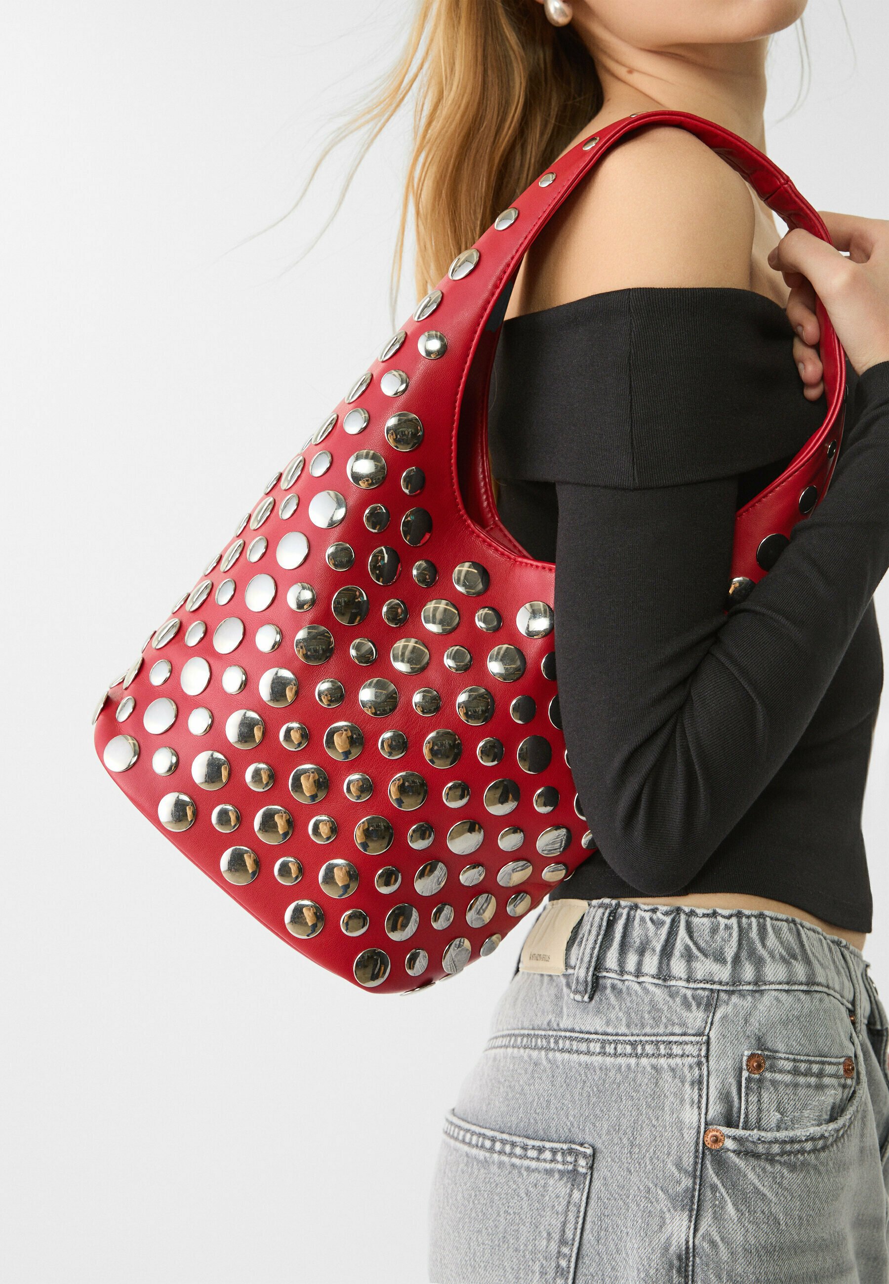 日本未入荷Stradivarius STUDDED Handbag ハンドバッグ Studded shoulder bag - Women's fashion | Stradivarius United