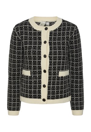 YAS YASLIVIA SHORT CARDIGAN - Chaqueta de punto - black/birch