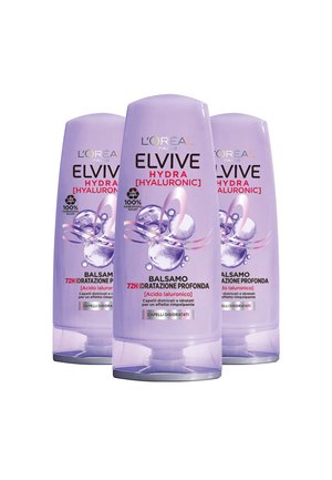 ELVIVE BALSAMO CON ACIDO IALURONICO 72H IDRATAZIONE PROFONDA HYDRA HYALURONIC 400 ML - 3 PACK - Balsamo
