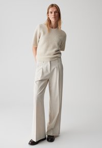 OPUS PANTS MID RISE LONG WIDE FIT - Pantaloni - natural glaze