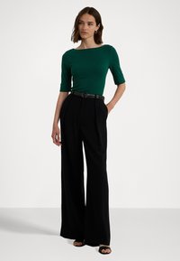 Lauren Ralph Lauren STRETCH COTTON BOATNECK TEE - Navadna majica - deep emerald
