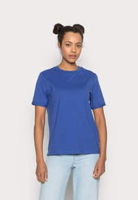 Pieces PCRIA FOLD UP SOLID TEE - T-shirt básica - deep ultramarine