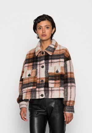 ONLZERINA SHACKET - Lehká bunda - black/brown/pink/off white