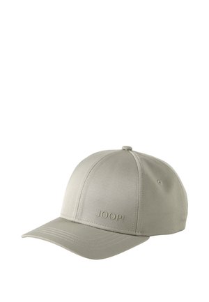 Lichtgrijze baseballpet met een gebogen klep en een klein knoopje bovenop, met subtiele "JOOP!" branding op het voorpaneel.