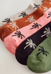 Next 5 PACK REGULAR FIT - Socken - neutral green summer palm tree