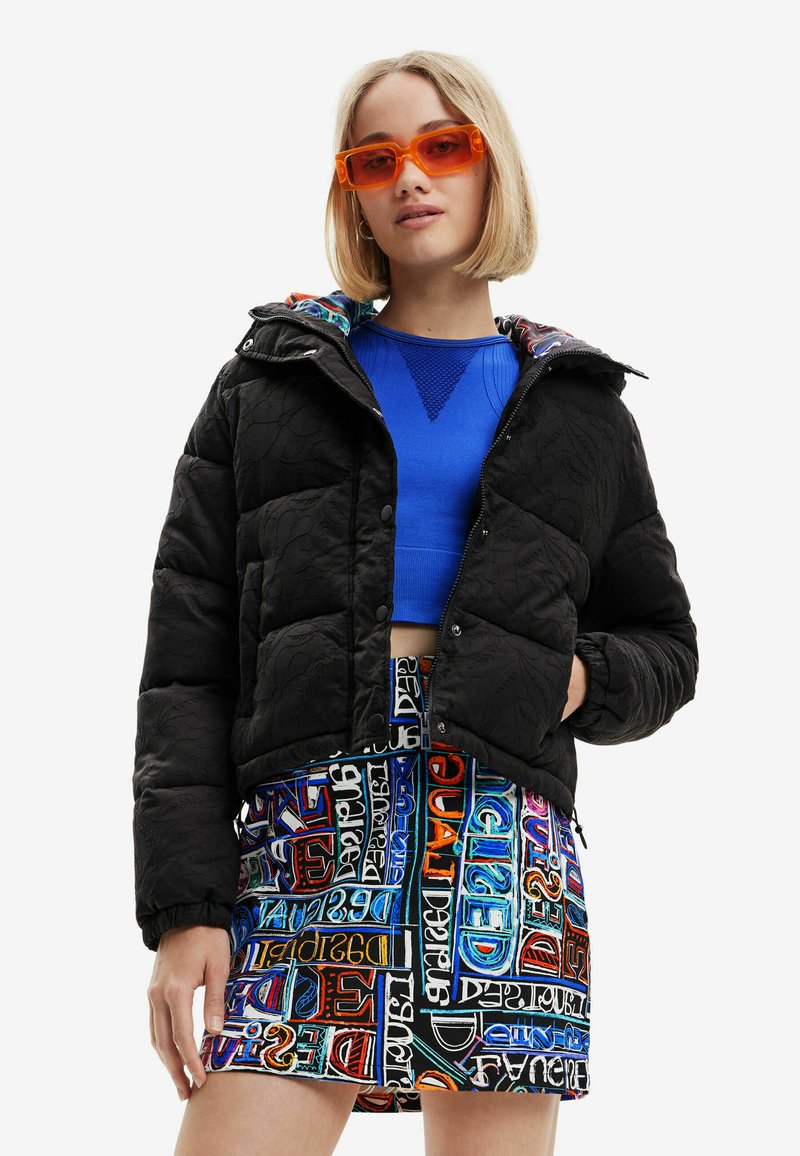 Desigual EMBROIDERED PADDED Winter jacket black Zalando.de
