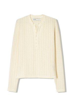 Bershka OPENWORK WITH BUTTONS - Jumper - white