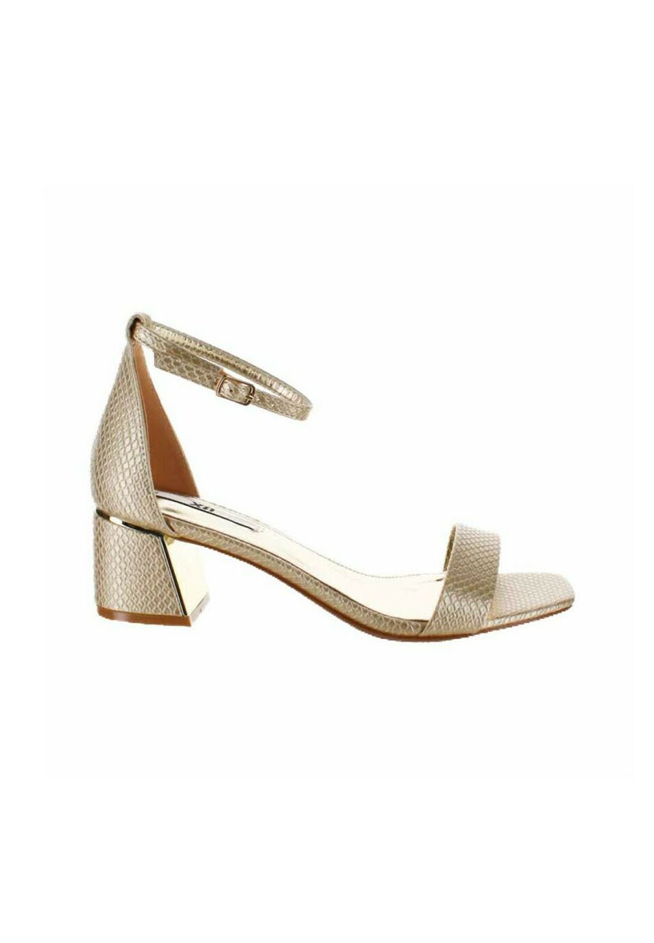 Sandalias de tacón ancho dorados | online en Zalando