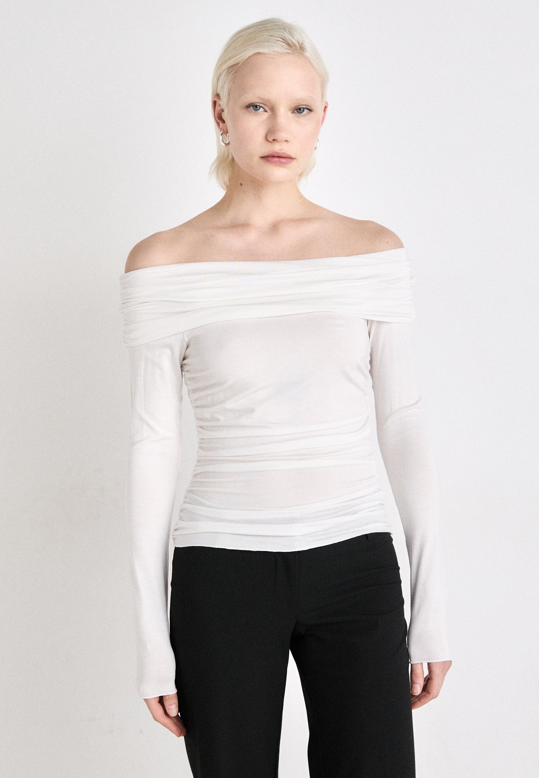 off the shoulder blouse long sleeve