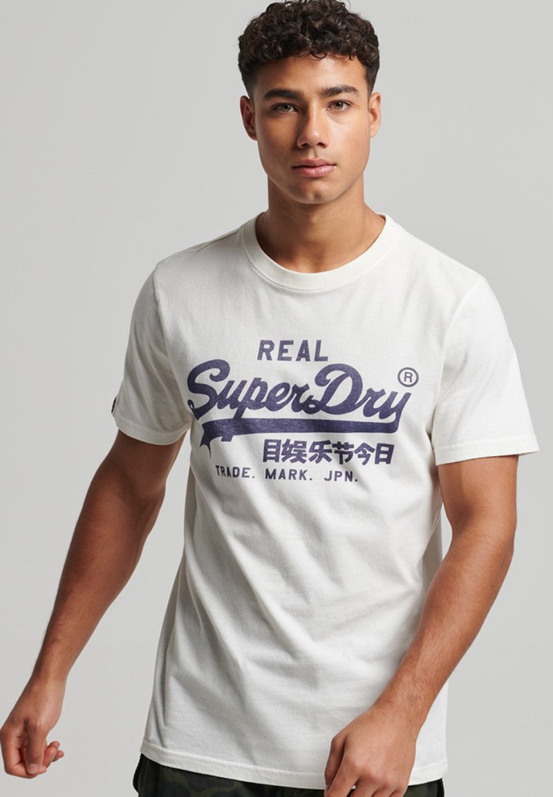 Superdry & Co VINTAGE LOGO - T-shirts print - ecru