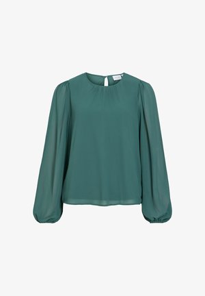 VILA, LONG SLEEVED TOP VIURA ROUND NECK - Блуза - pineneedle