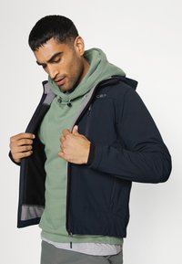 CMP MAN JACKET ZIP HOOD - Softshell dzseki - blue/cemento