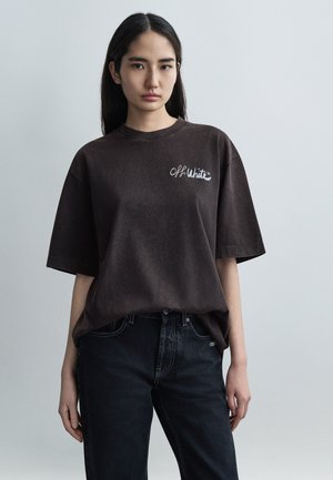 MARKER SKATE TEE MARBLE - Tricou cu imprimeu - dark grey