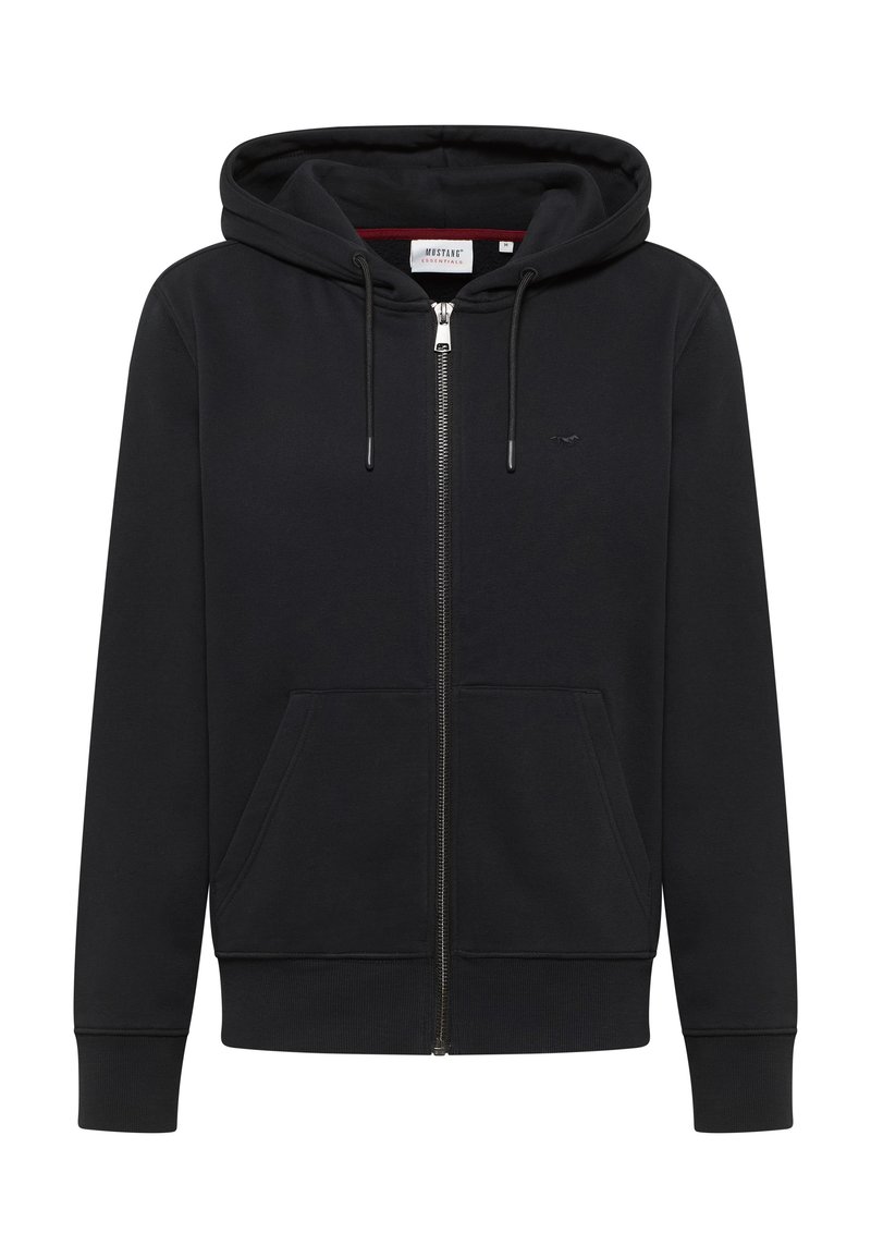 mustang Sweater met rits gemêleerd zwart