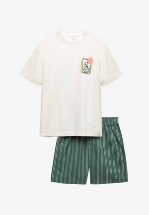 Marks & Spencer, GRAPHIC STRIPE SET - Nachtwäsche Set - green mix