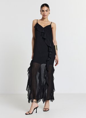Calliope FRILL - Robe longue - ultrablack