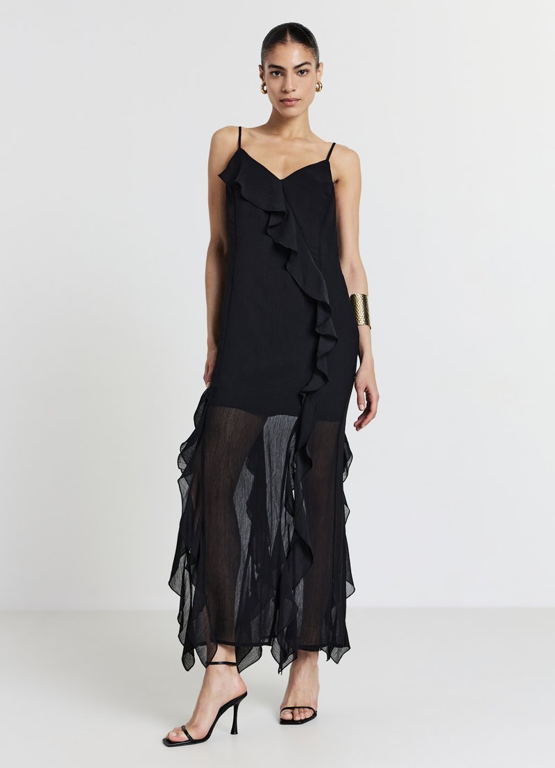 Calliope FRILL - Maxikleid - ultrablack