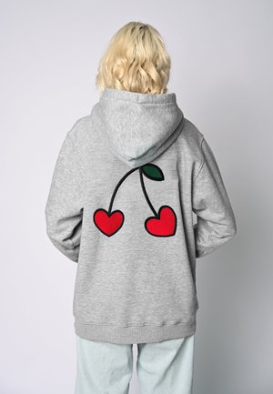 CERISES BACK EMBROIDERY UNISEX - Džemperis ar kapuci - grey