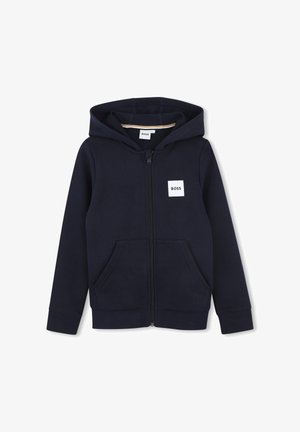BOSS Kidswear, KID TEEN HOODED CARDIGAN UNISEX - Sudadera con cremallera - bleu cargo
