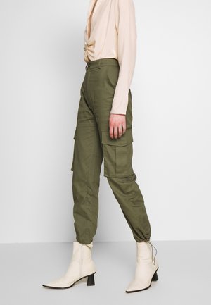 DRAWCORD CUFF TROUSER - Kangashousut - khaki