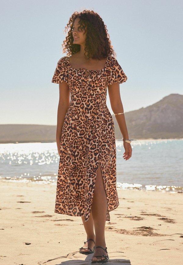 PUFF SLEEVE MIDI  - REGULAR FIT - Freizeitkleid - animal