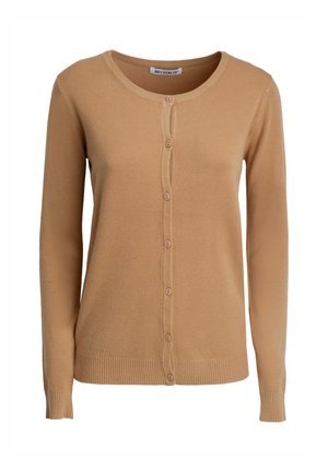INFLUENCER, INFLUENCER CARDIGAN CREW-NECK BASIC CARDIGAN - Strickjacke - camel
