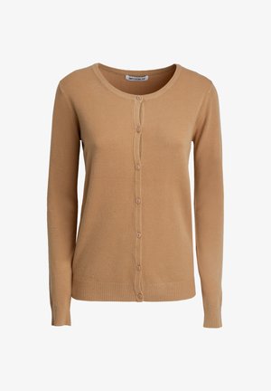 INFLUENCER, INFLUENCER CARDIGAN CREW-NECK BASIC CARDIGAN - Strickjacke - camel